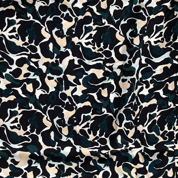 Club Monaco Womens Wide Legged long Pants Black Mix Noir Abstract Pattern Size 0 - Picture 3 of 13